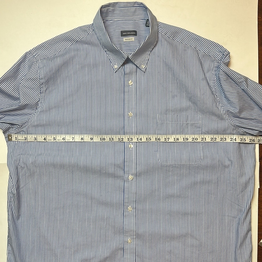 Van Heusen Blue Dress Shirt Classic Collar Long Sleeves XXL - Picture 13 of 14